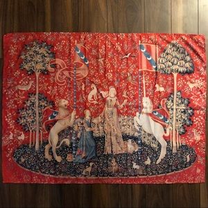Lady With Unicorn -Taste- Medieval Tapestry Printagrams
